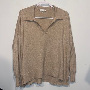Tan Collared Sweater
